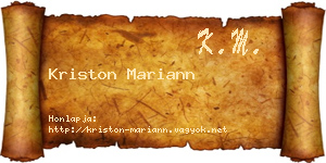 Kriston Mariann névjegykártya